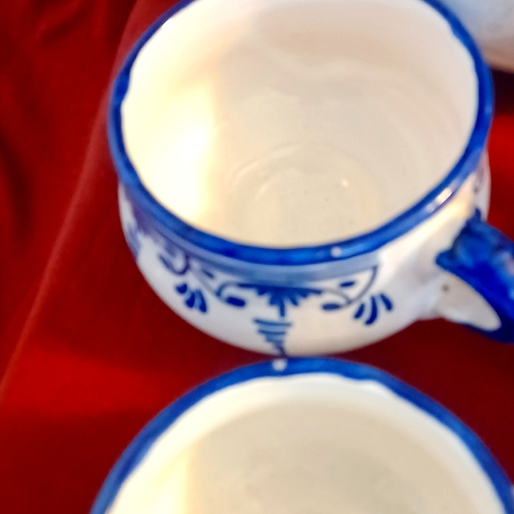 Beautiful Vintage 15 pc cobalt blue and white teapot set - Picture 2 of 11